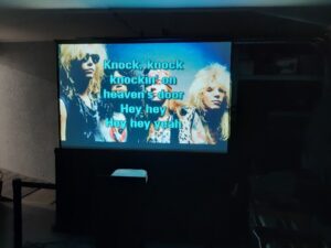 Projector and screen hire karaoke 90" screen